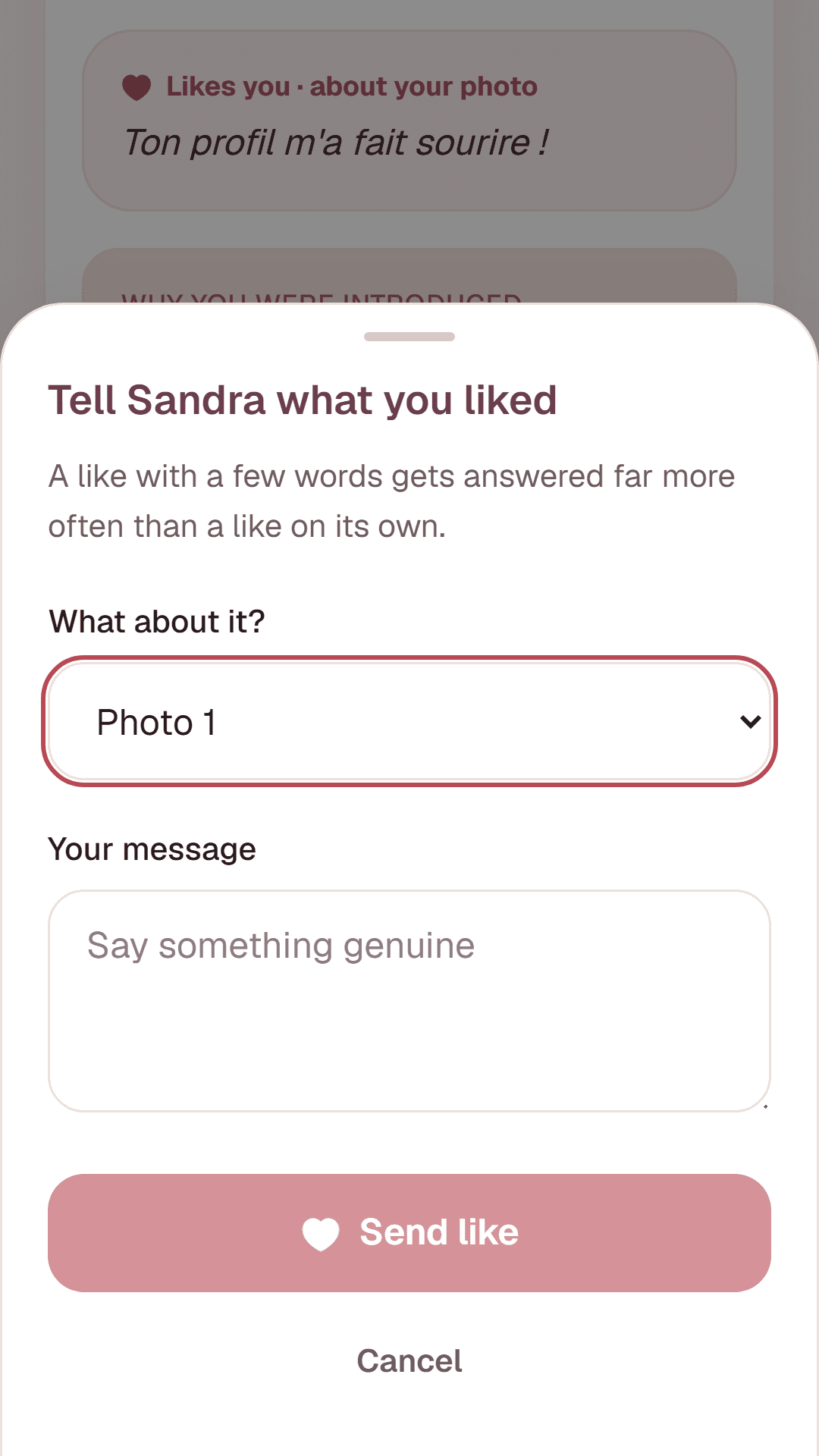 Like with a comment on what caught your eye